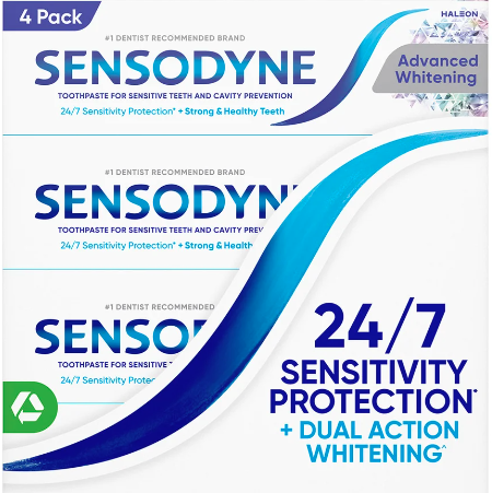 SENSODYNE Advanced Whitening Toothpaste 6.5 oz 4 pack